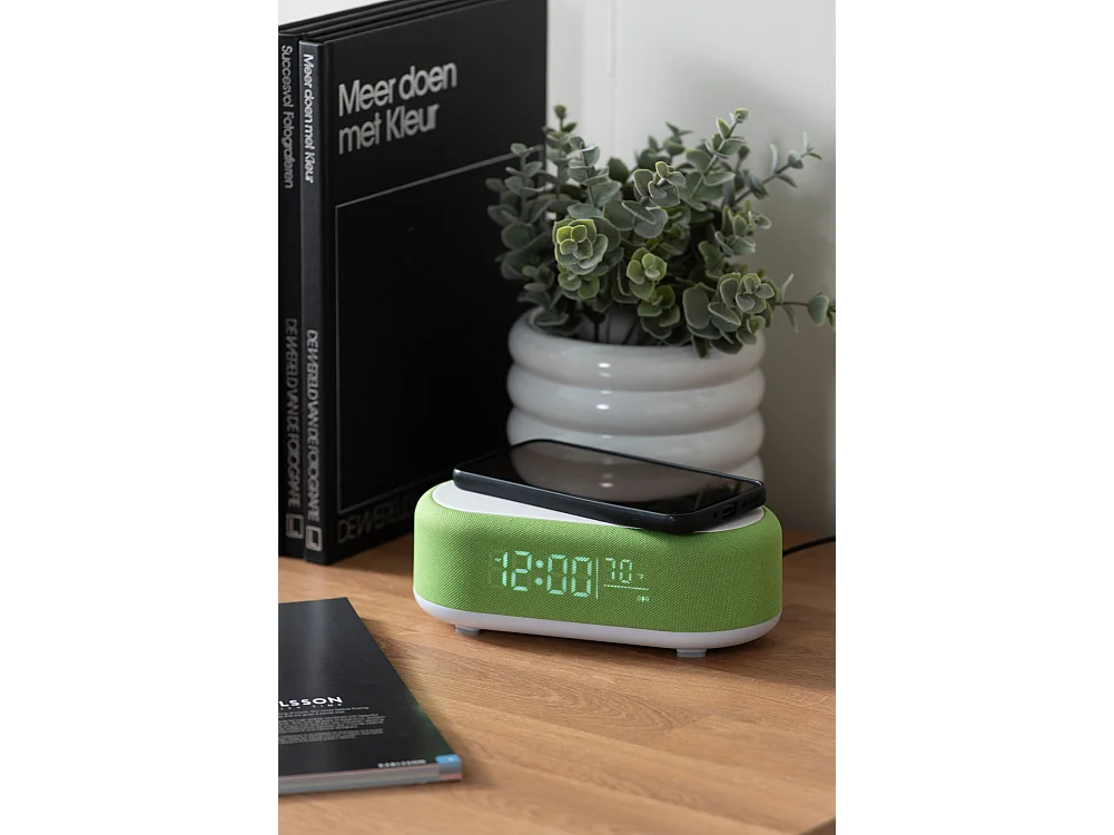 Réveil Vogue avec chargeur et Bluetooth - Vert vif