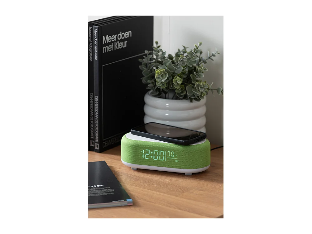 Réveil Vogue avec chargeur et Bluetooth - Vert vif