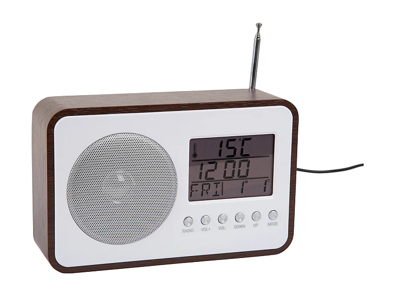 Radio-réveil FM - Bois foncé