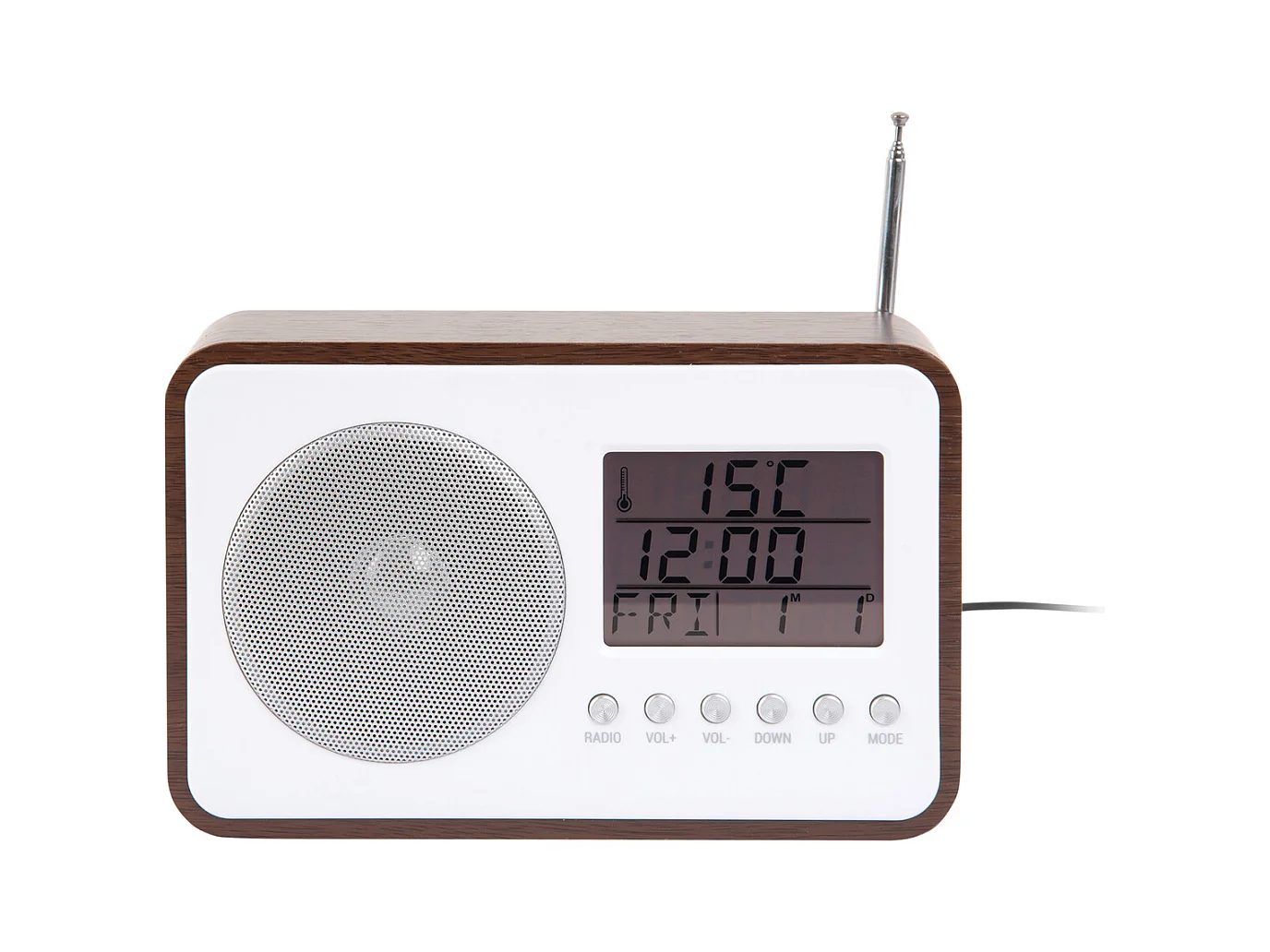 Radio-réveil FM - Bois foncé