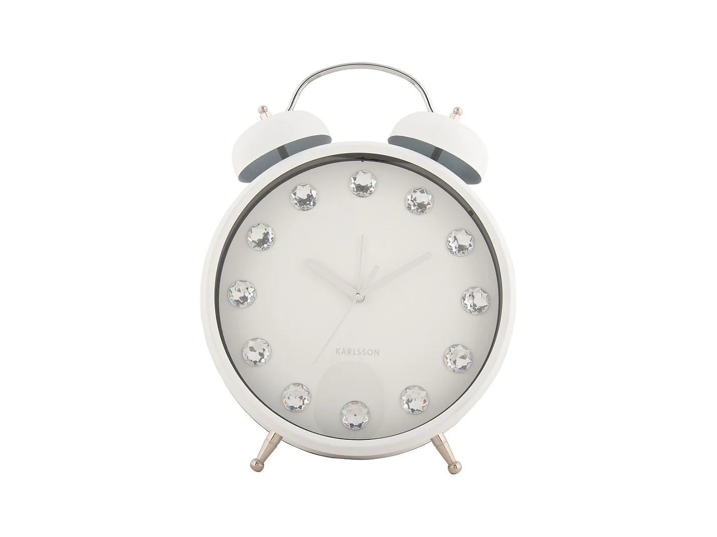 Réveil Glam Diamonds XL - Blanc