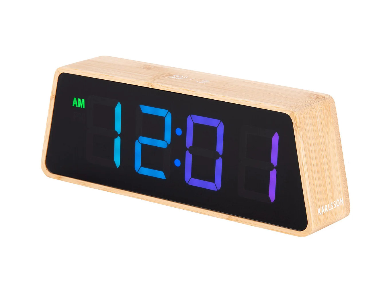 Réveil LED à couleurs changeantes - Bambou