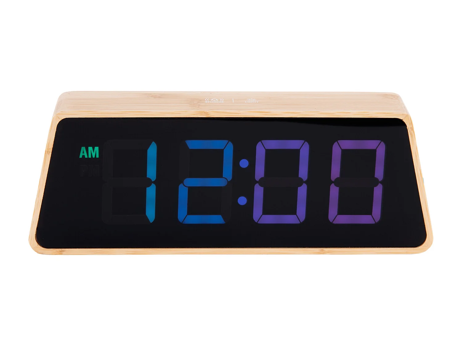 Wekker Changing Colour LED - Bamboe