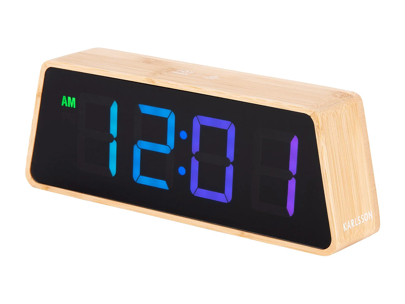 Wekker Changing Colour LED - Bamboe