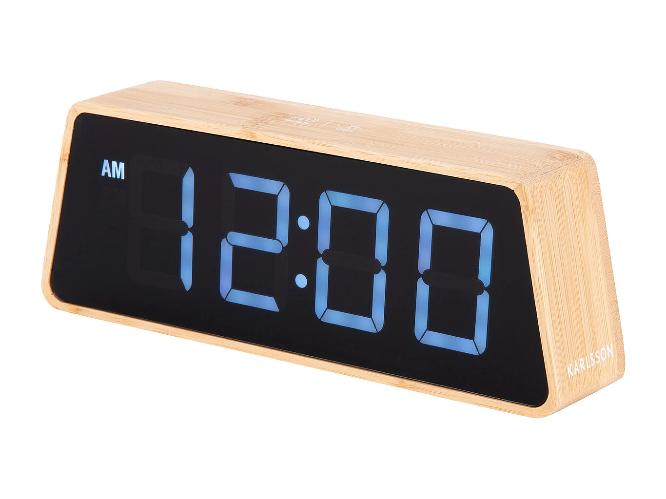 Wekker Changing Colour LED - Bamboe