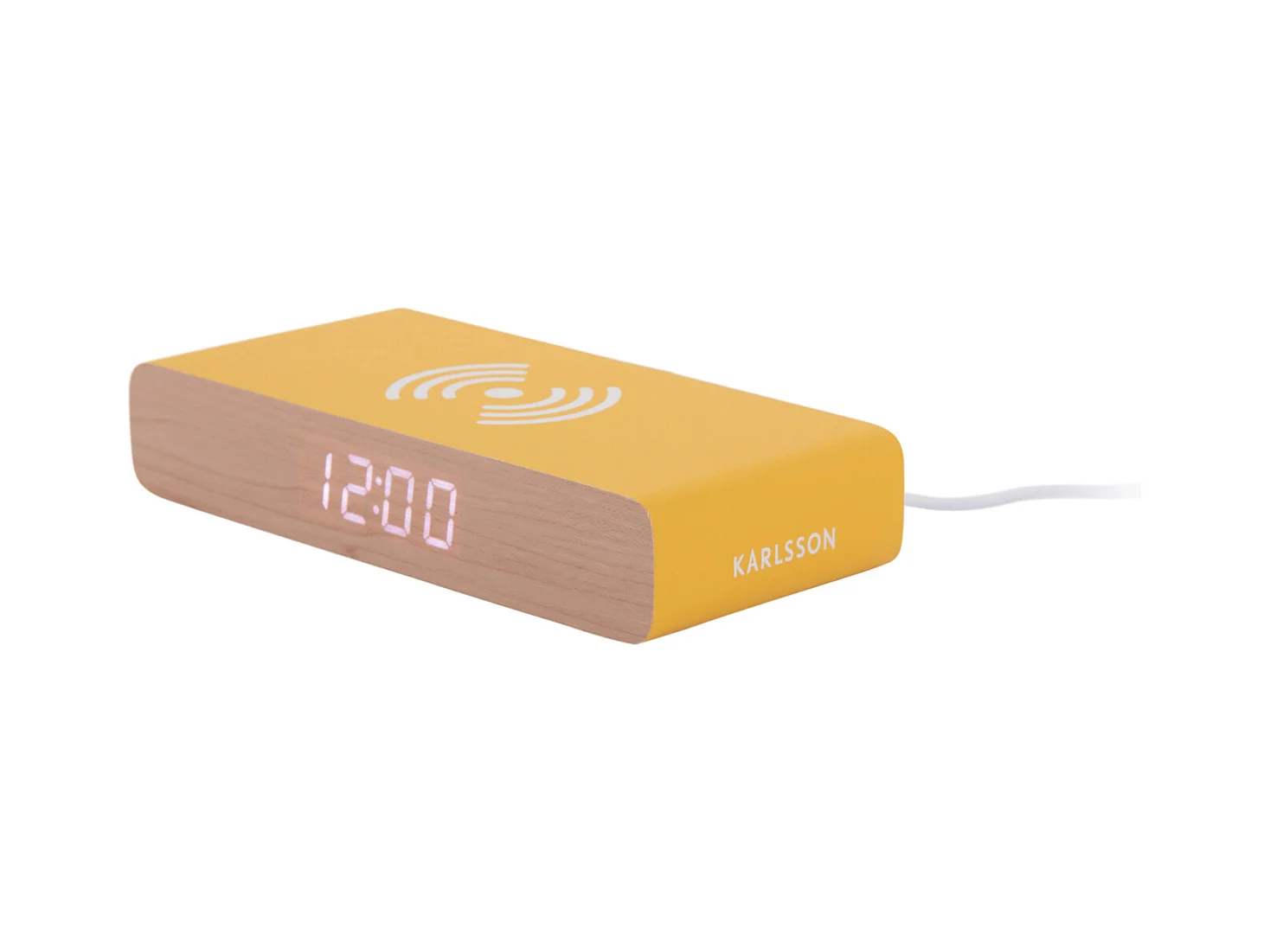 Réveil LED plat rétro - Jaune vif