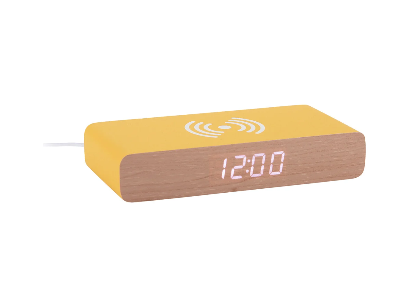 Réveil LED plat rétro - Jaune vif