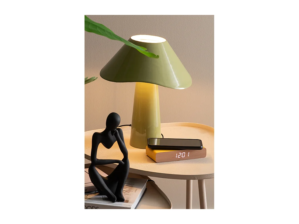 Réveil LED plat rétro - Jaune vif