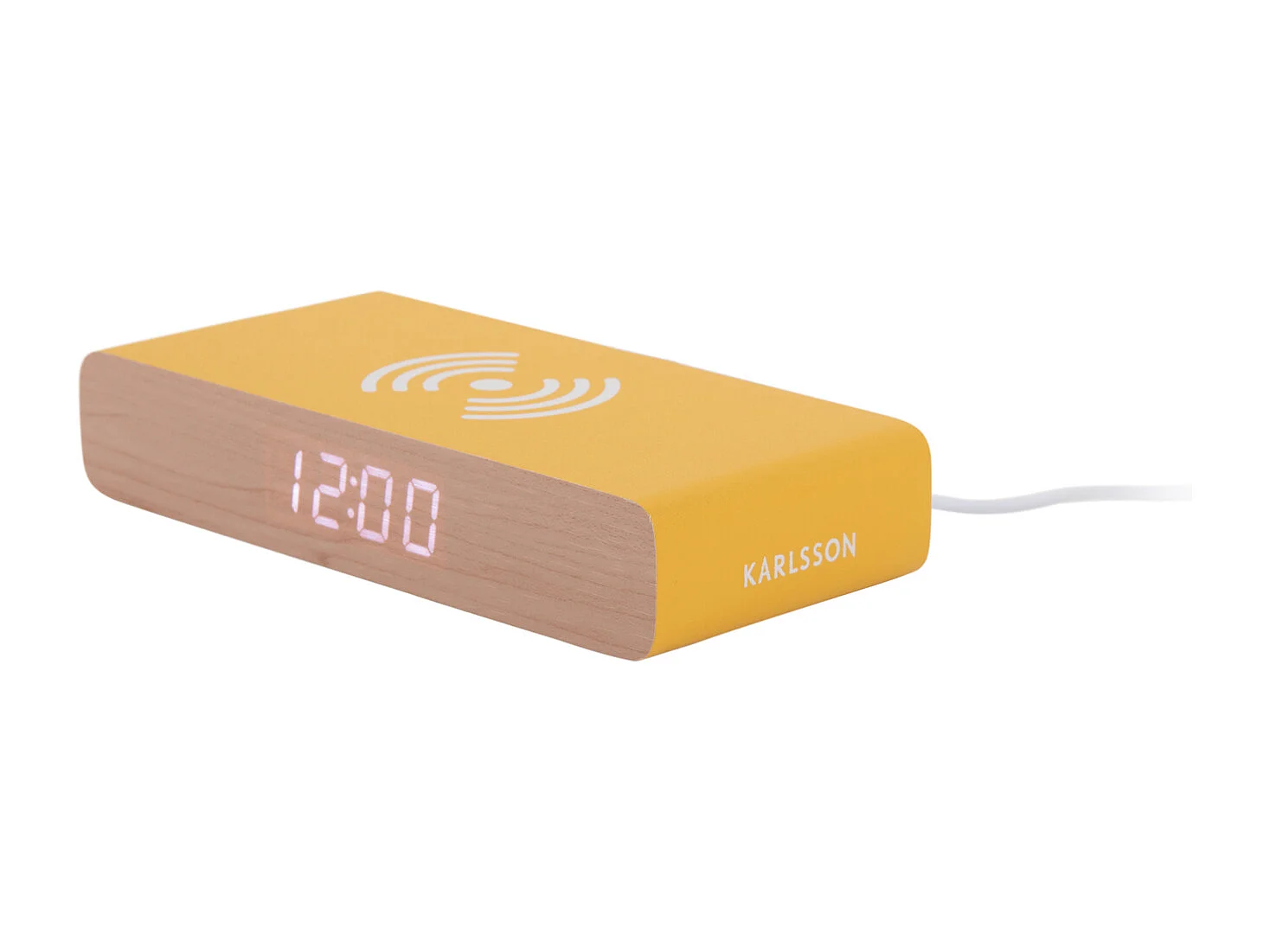 Réveil LED plat rétro - Jaune vif