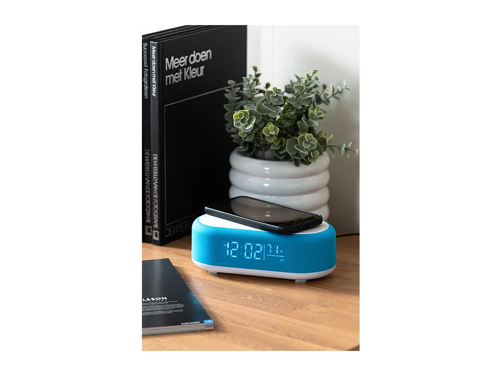 Réveil Vogue avec chargeur et Bluetooth - Bleu vif