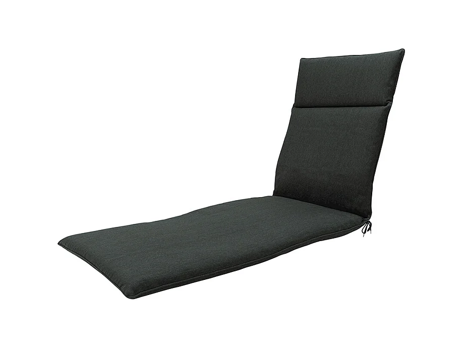 Coussin de chaise longue en toile éco+ gris foncé - Environ 190x60 cm