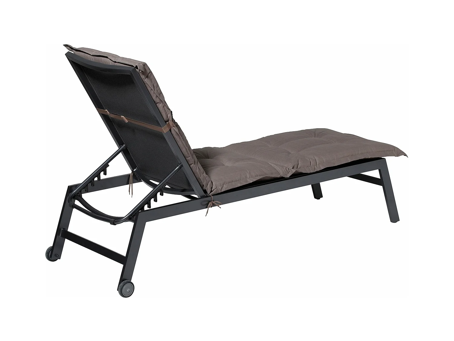 Coussin de chaise longue Basic taupe - Env. 200x65 cm