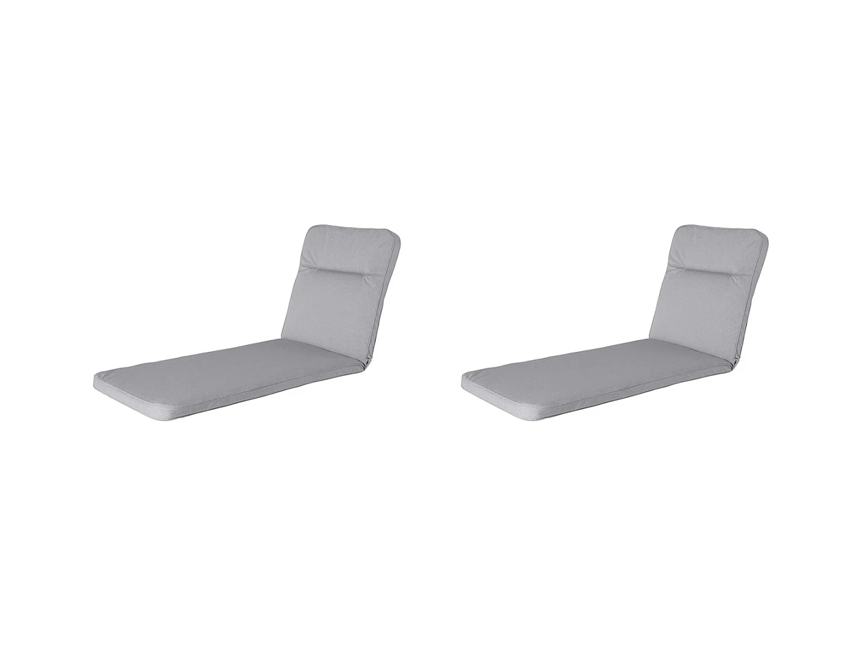 Coussin de chaise longue Manchester gris clair - Environ 190 x 60 cm - Lot de 2