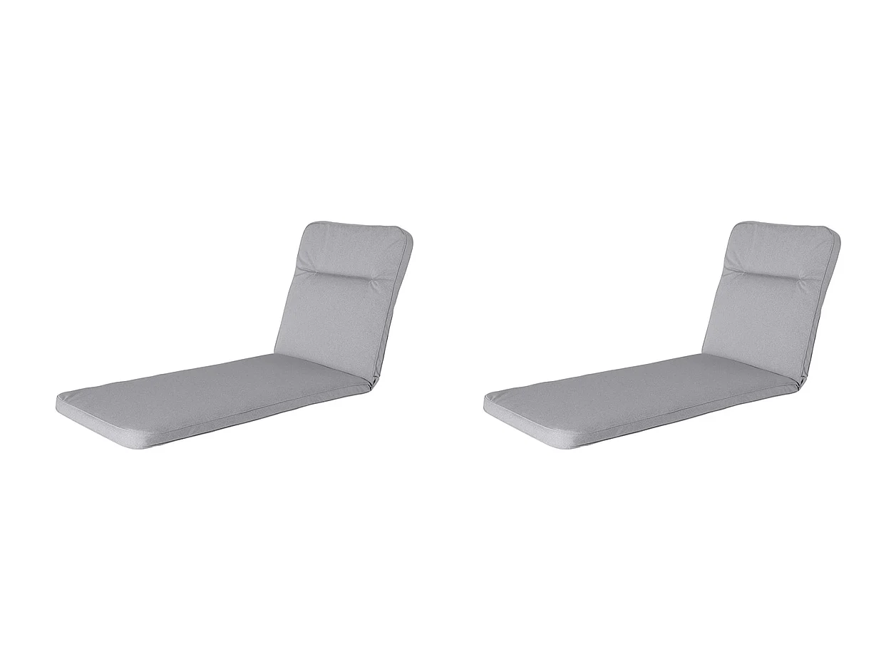 Coussin de chaise longue Manchester gris clair - Environ 190 x 60 cm - Lot de 2