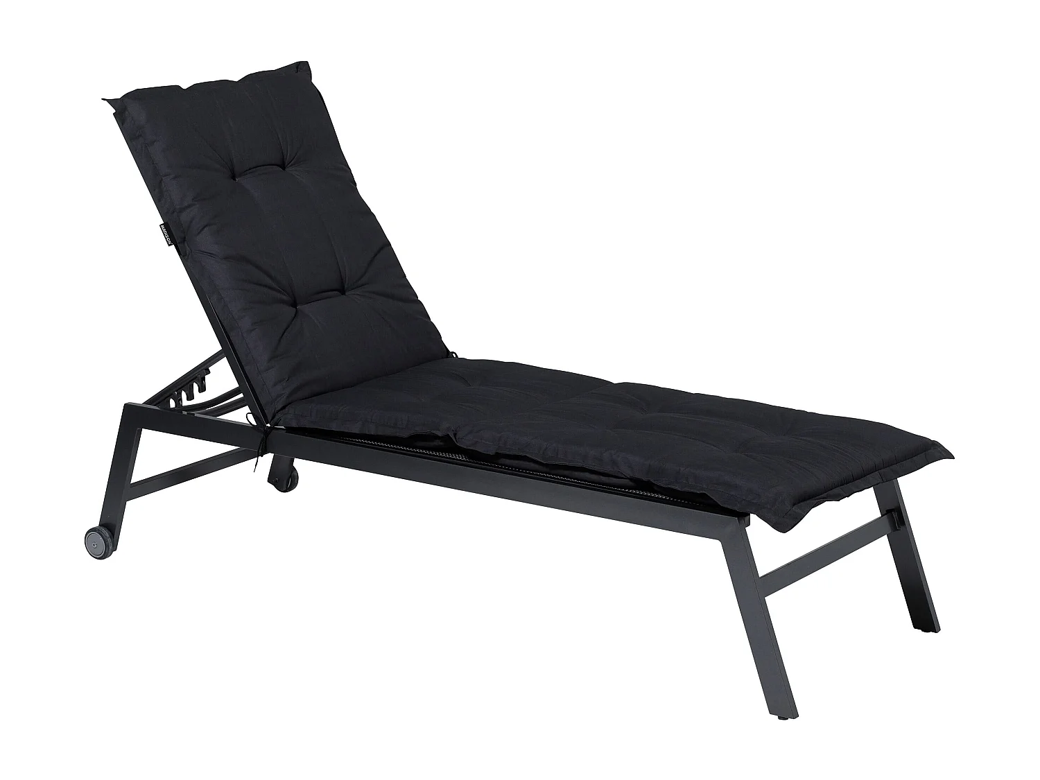 Coussin de chaise longue Basic noir - Environ 200x65 cm