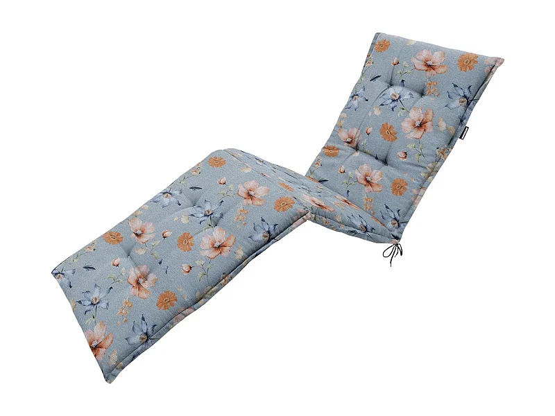 Coussin de chaise longue Florina bleu - Env. 200x65 cm