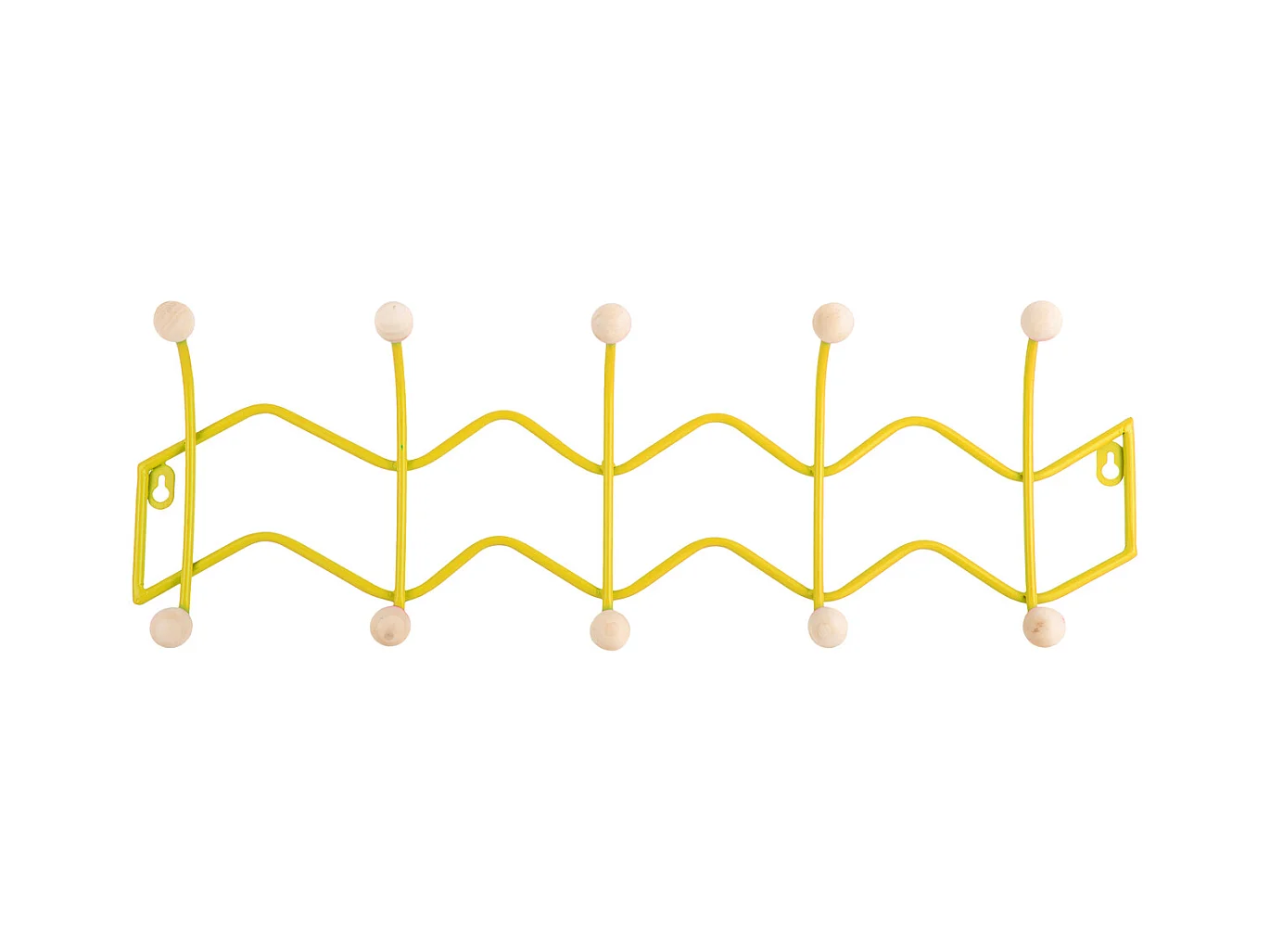 Porte-manteau double zigzag - Jaune vif