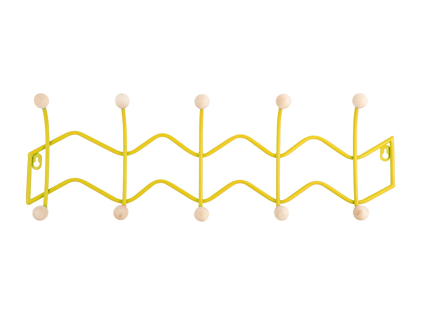 Porte-manteau double zigzag - Jaune vif