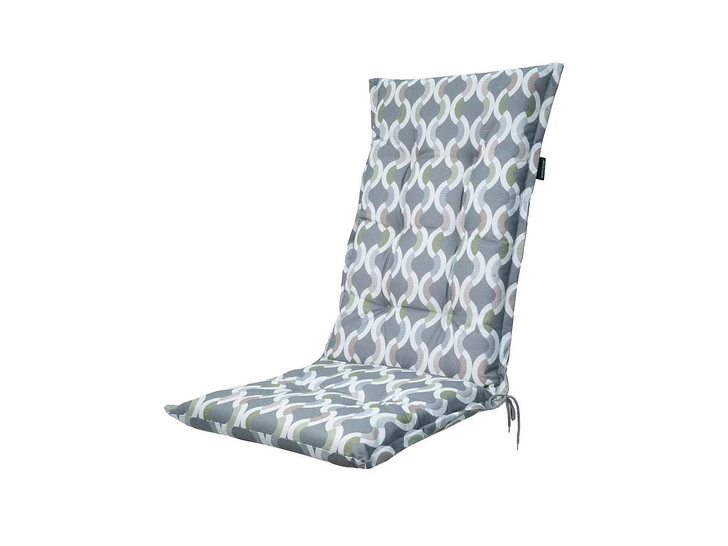 Coussin de chaise de jardin dossier haut Trivia gris - Environ 123 x 50 cm - Lot de 4