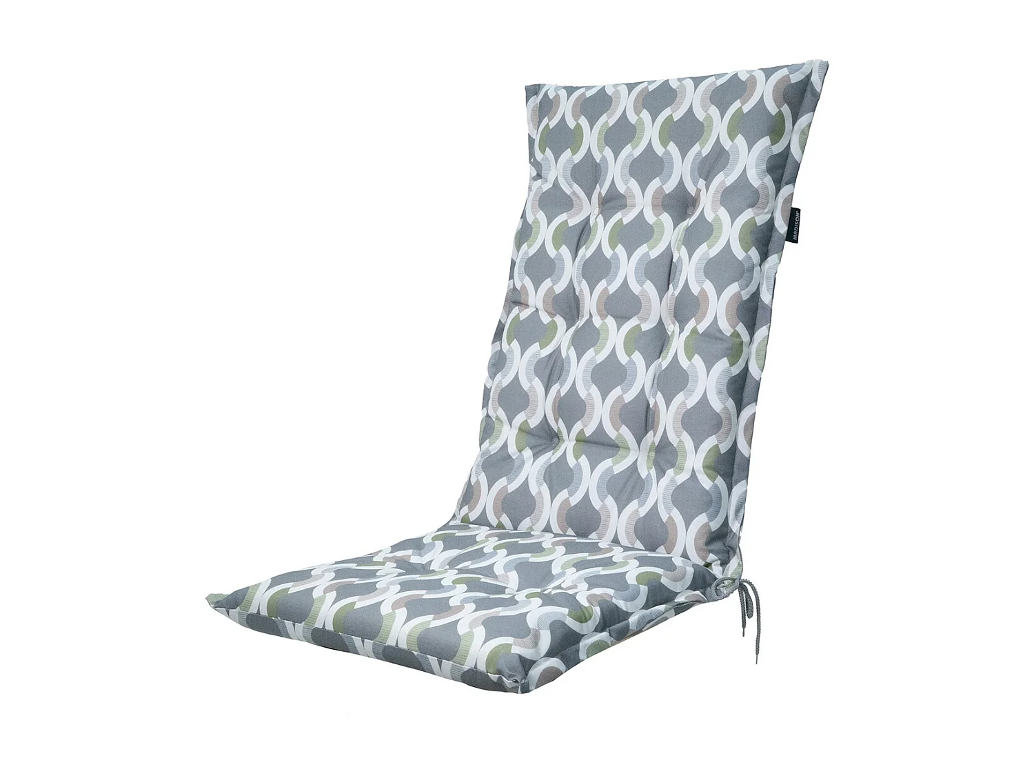 Coussin de chaise de jardin dossier haut Trivia gris - Environ 123 x 50 cm - Lot de 4