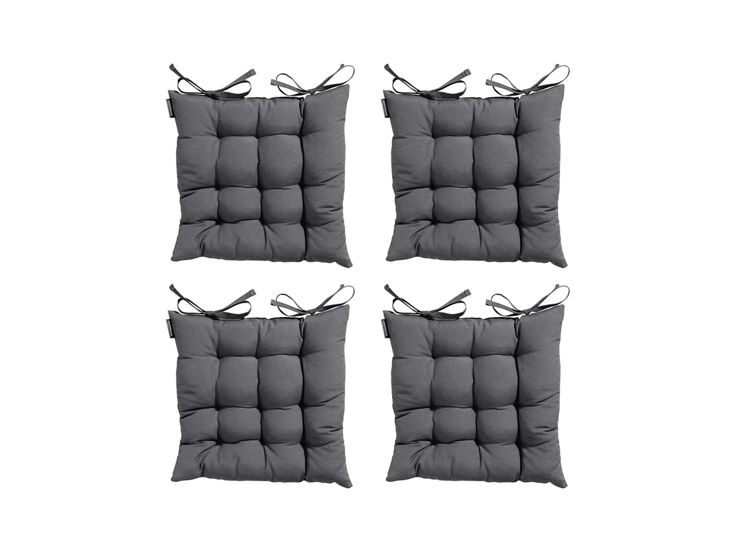 Cojín de asiento Panamá gris - Aprox. 46x46 cm - Juego de 4