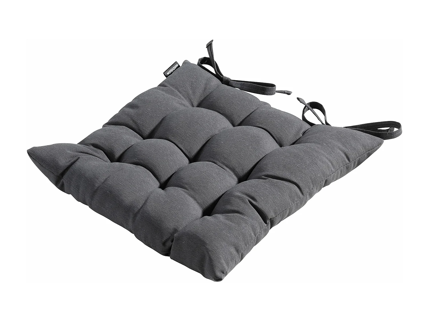 Coussin d'assise Panama gris - Environ 46 x 46 cm - Lot de 4