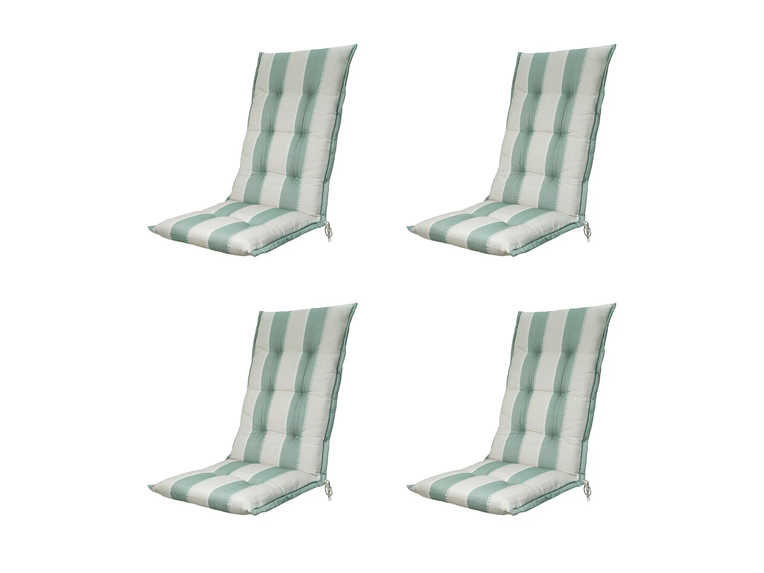 Cojín para silla de jardín con respaldo alto Banda caqui - Aprox. 123x50 cm - Juego de 4
