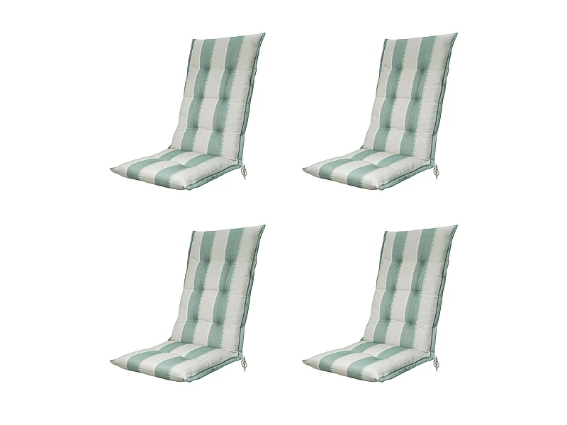 Tuinstoelkussen Hoge Rug Banda kaki - Ca. 123x50 cm - Set van 4