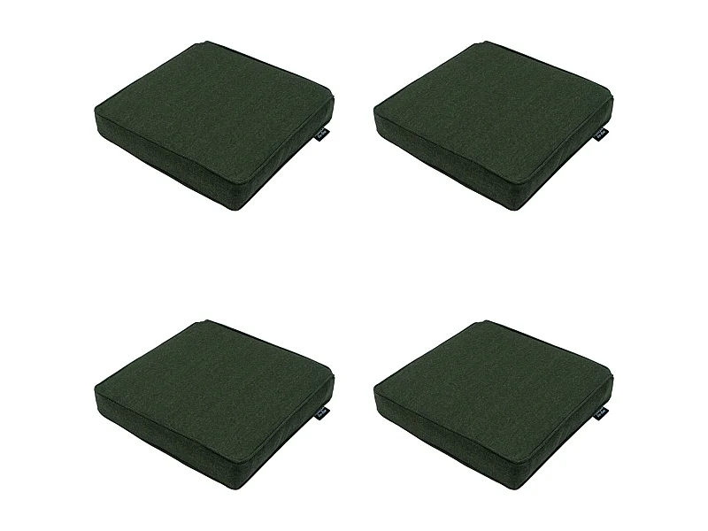 Cojín de asiento Lona verde eco+ - Aprox. 40x40 cm - Juego de 4