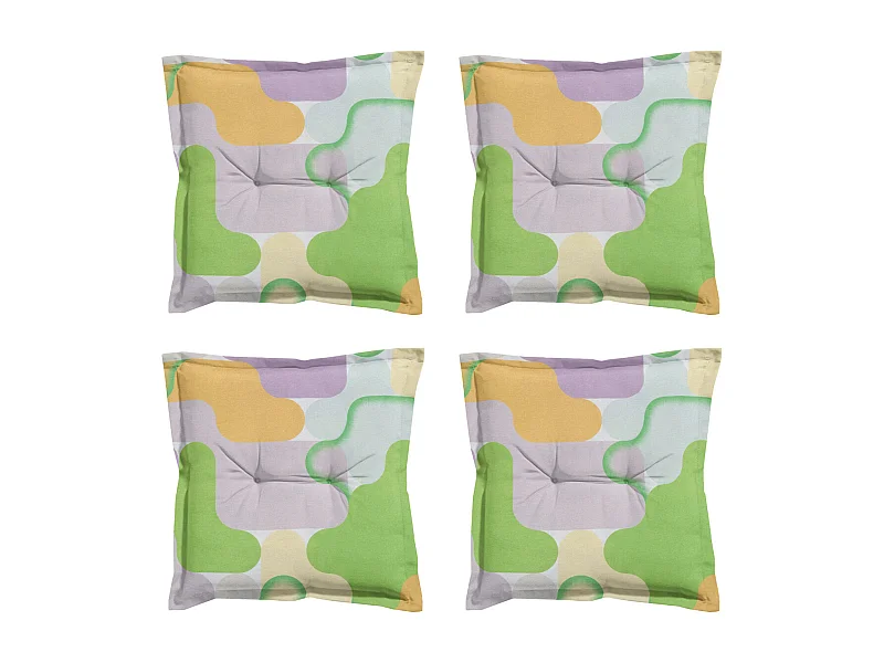 Coussin d'assise Grafi lilas - Environ 50x50 cm - Lot de 4