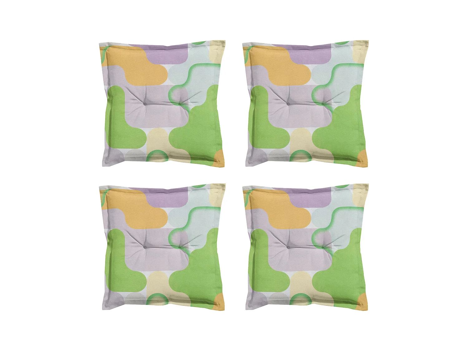 Coussin d'assise Grafi lilas - Environ 50x50 cm - Lot de 4