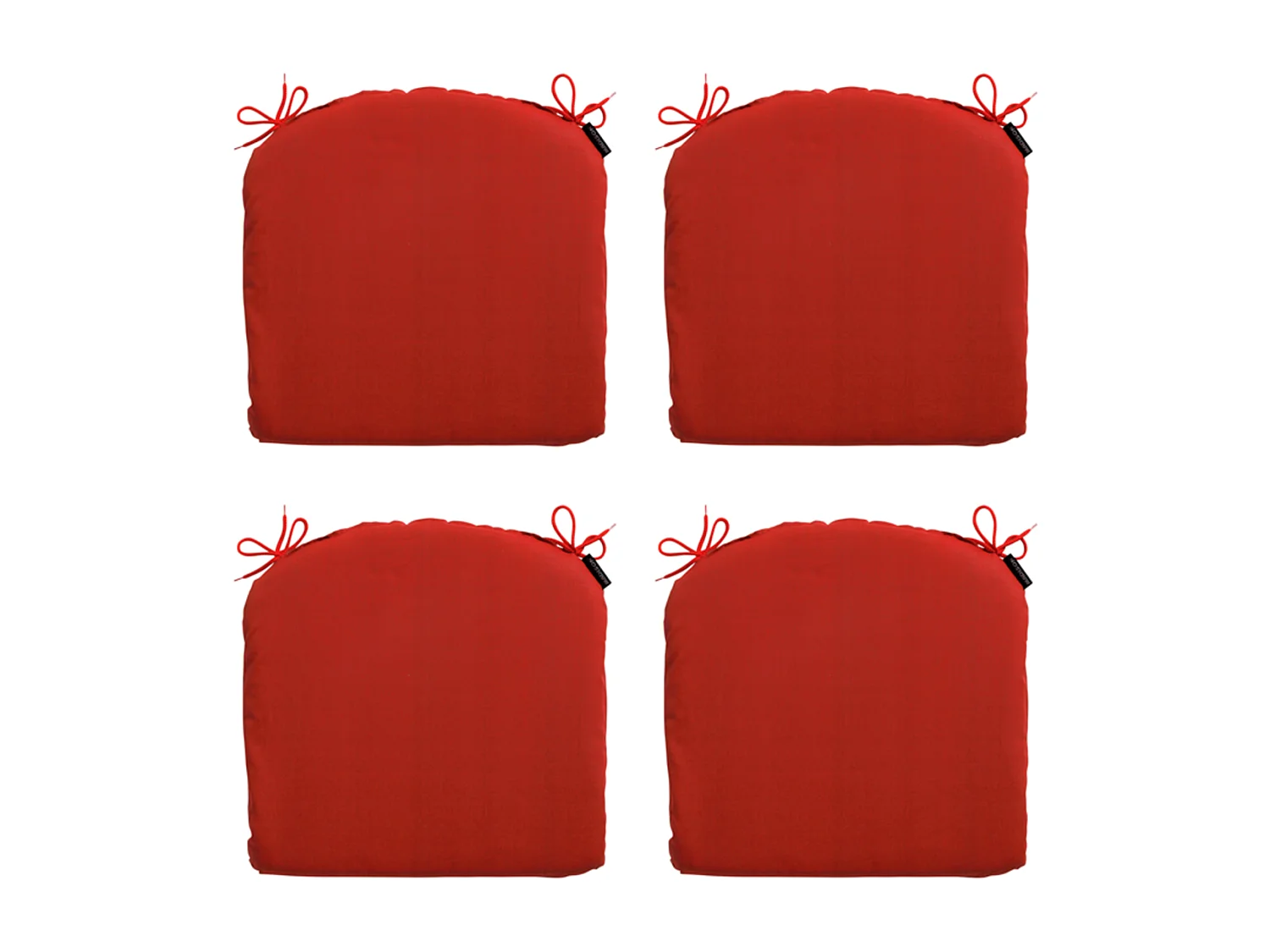 Coussin d'assise Basic rouge - Environ 46x48 cm - Lot de 4