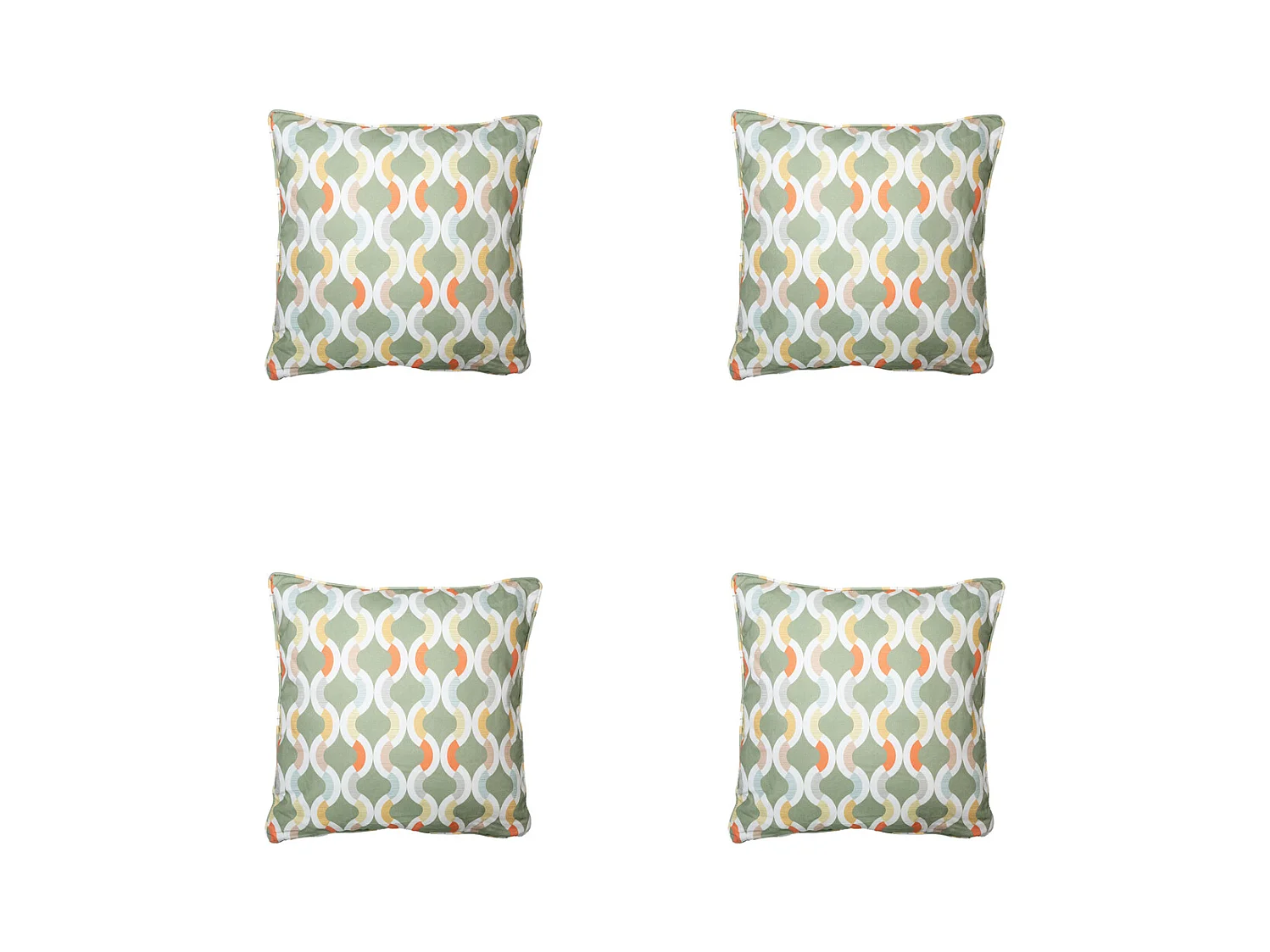 Coussin décoratif Trivia vert - Env. 50x50 cm - Lot de 4