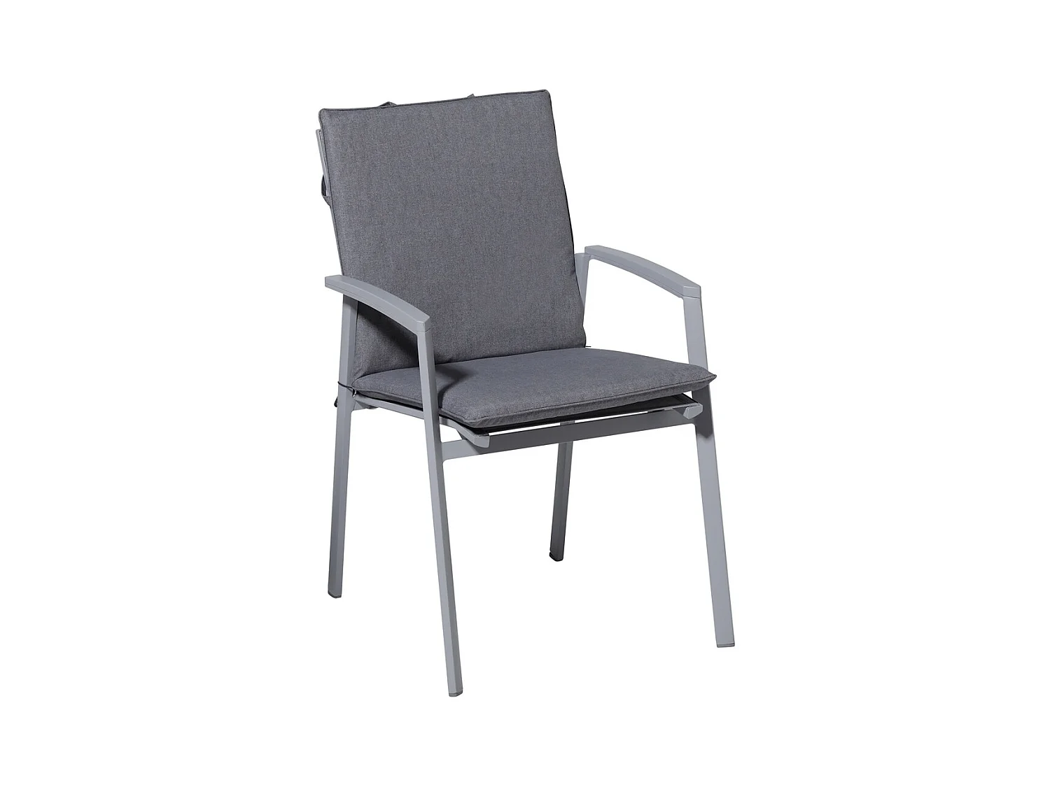 Coussin de chaise empilable Oxford gris - Environ 97 x 49 cm - Lot de 4