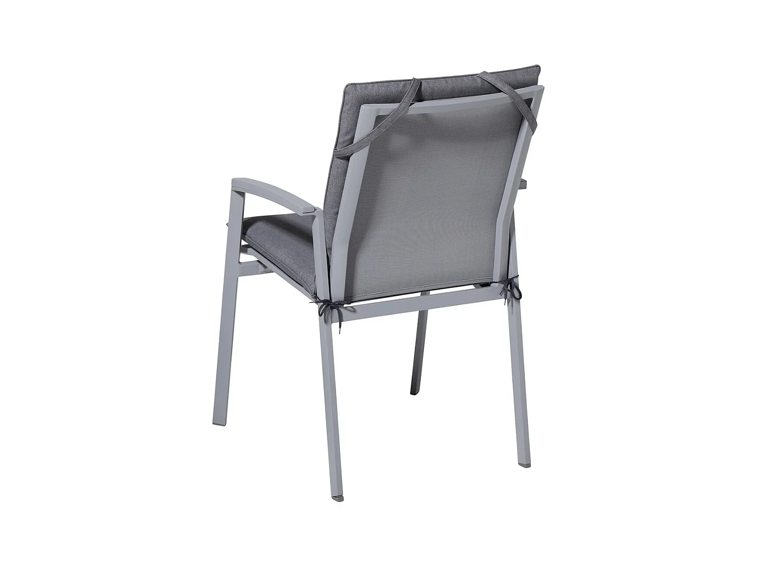 Coussin de chaise empilable Oxford gris - Environ 97 x 49 cm - Lot de 4