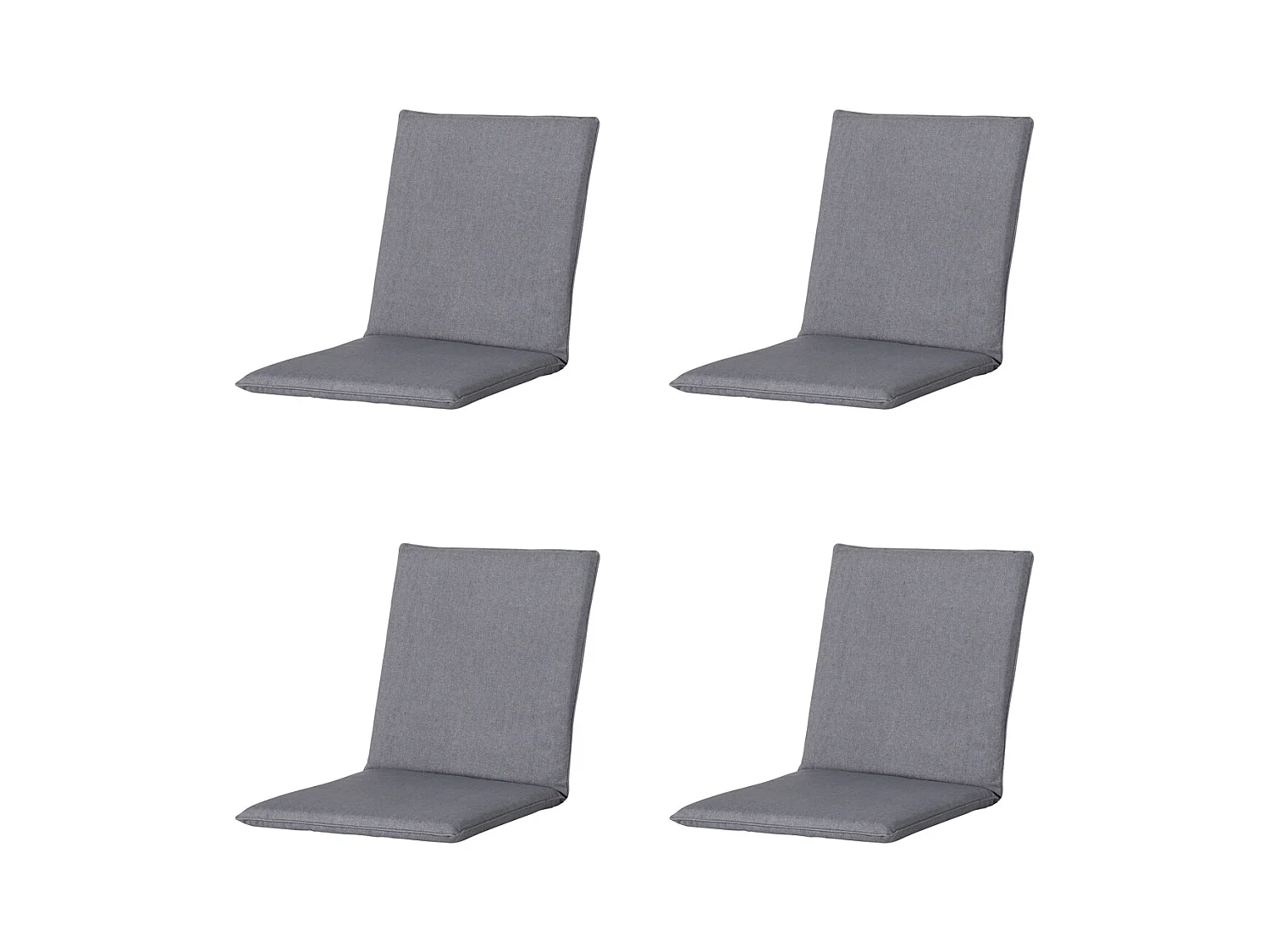 Coussin de chaise empilable Oxford gris - Environ 97 x 49 cm - Lot de 4