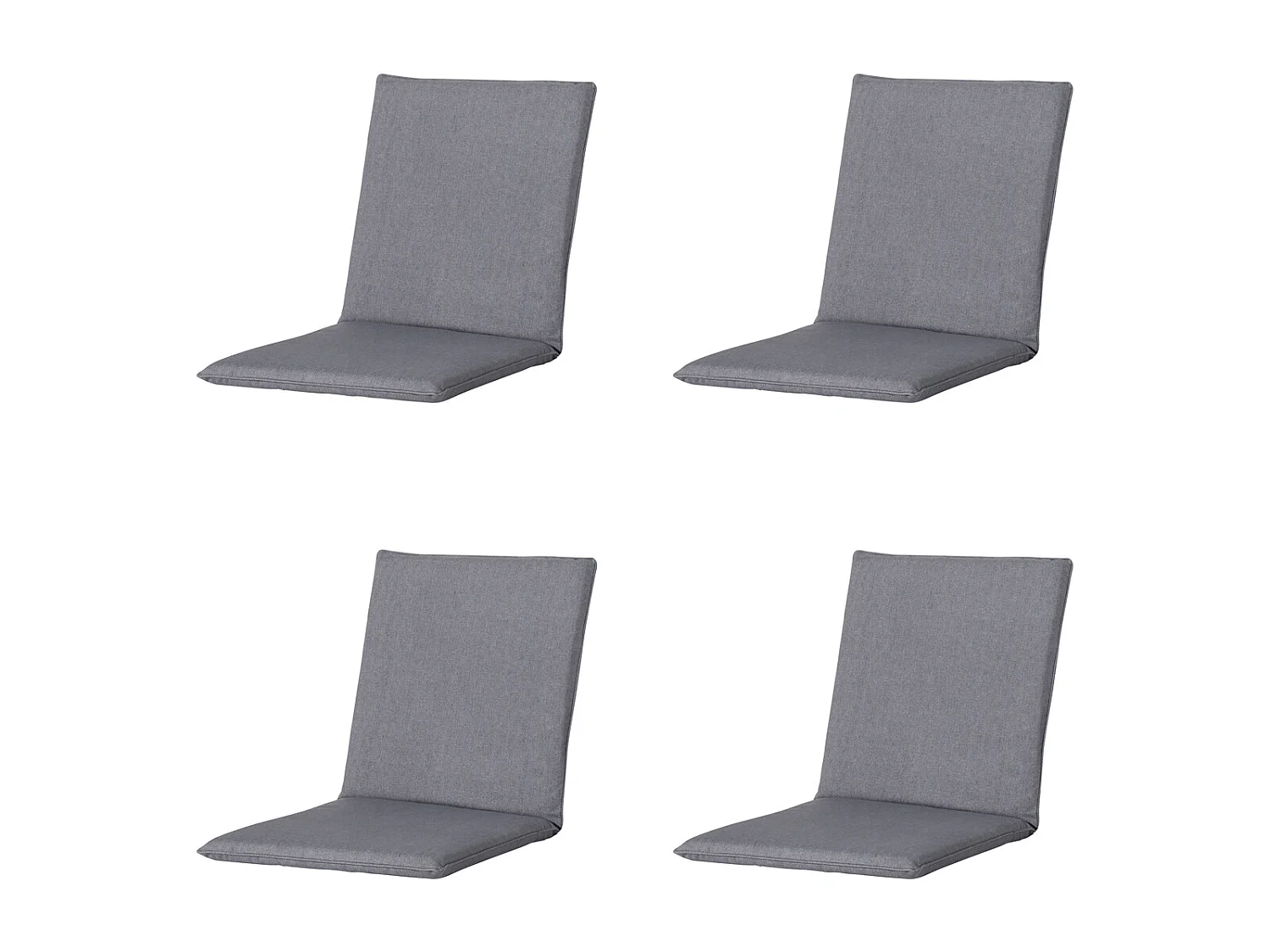 Stapelstoelkussen Oxford grey - Ca. 97x49 cm - Set van 4