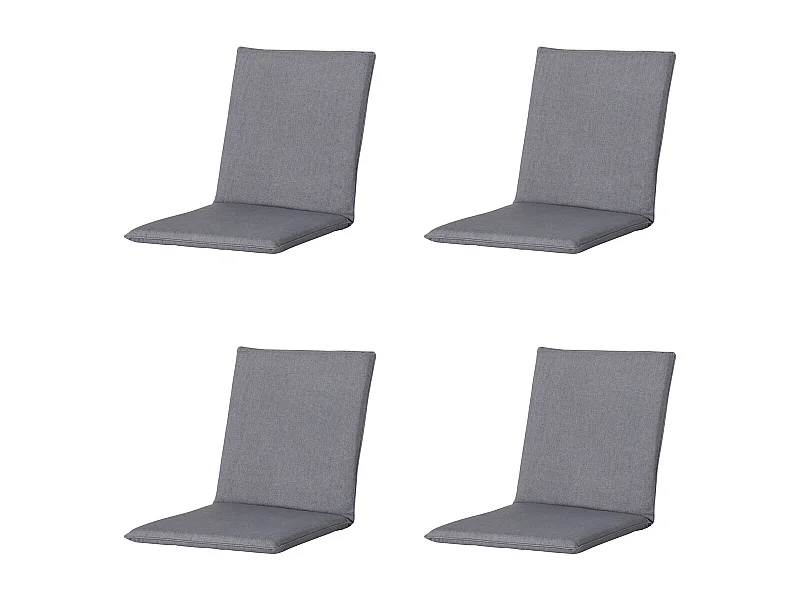 Coussin de chaise empilable Oxford gris - Environ 97 x 49 cm - Lot de 4