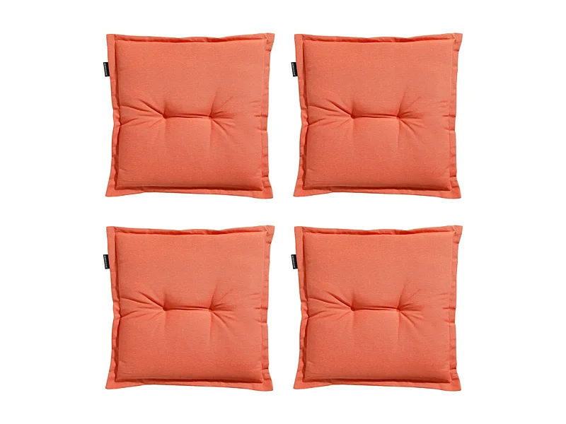 Coussin d'assise Panama orange flamme - Environ 50 x 50 cm - Lot de 4