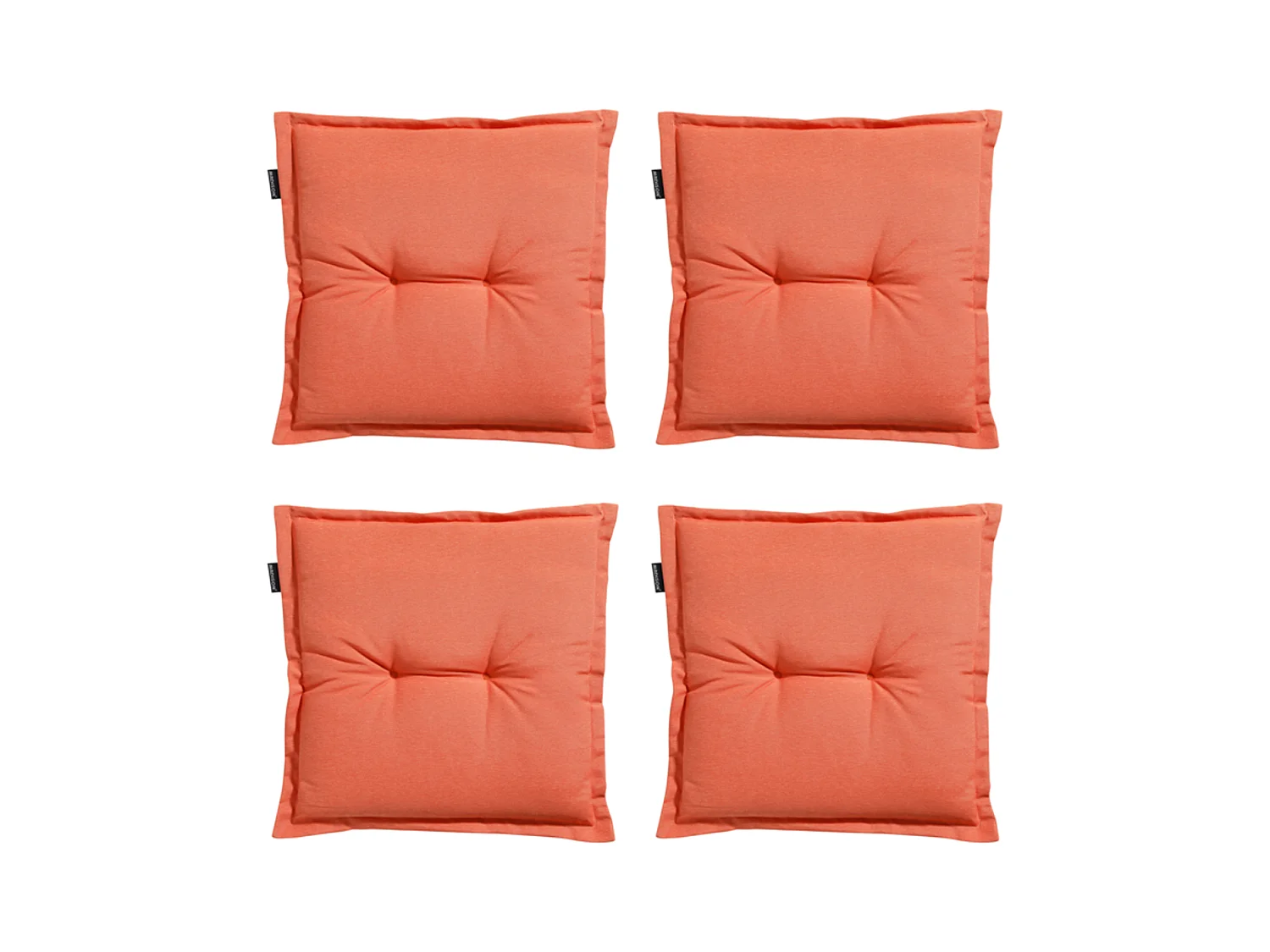 Coussin d'assise Panama orange flamme - Environ 50 x 50 cm - Lot de 4