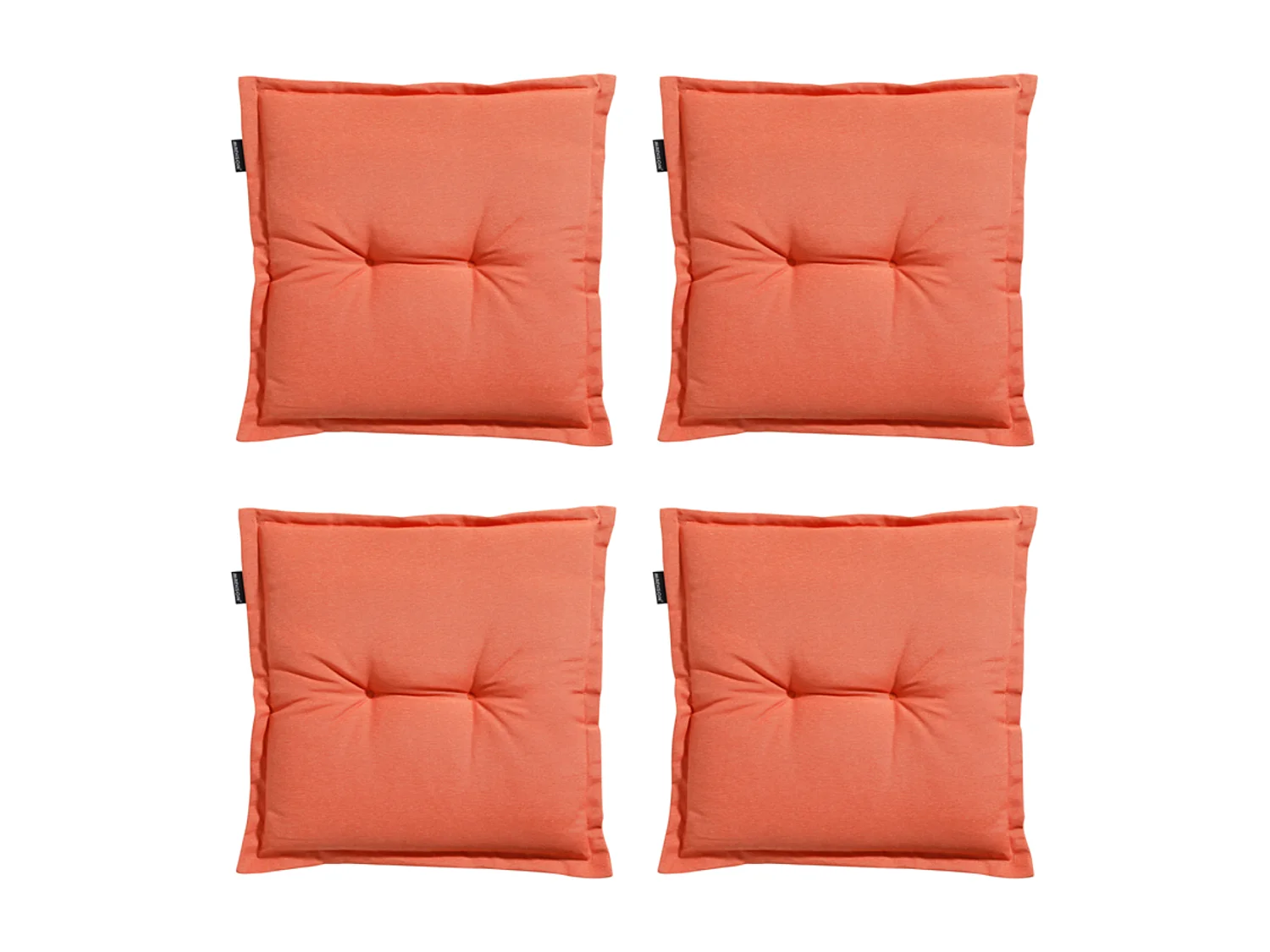 Coussin d'assise Panama orange flamme - Environ 50 x 50 cm - Lot de 4