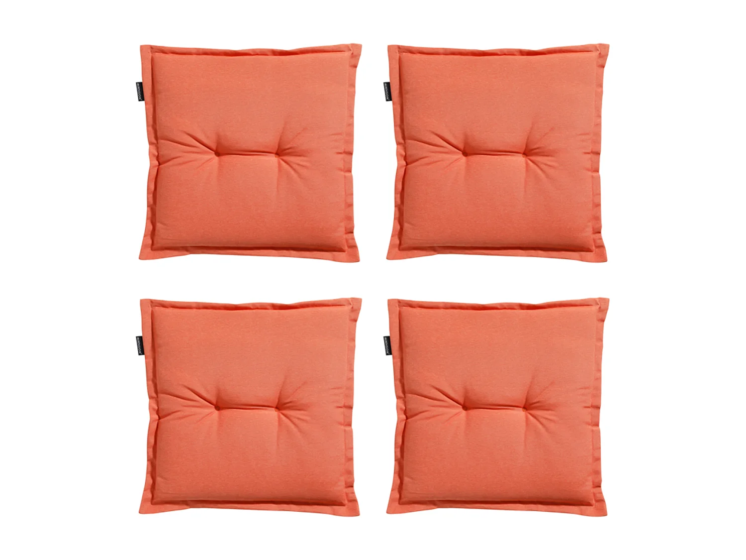 Coussin d'assise Panama orange flamme - Environ 50 x 50 cm - Lot de 4