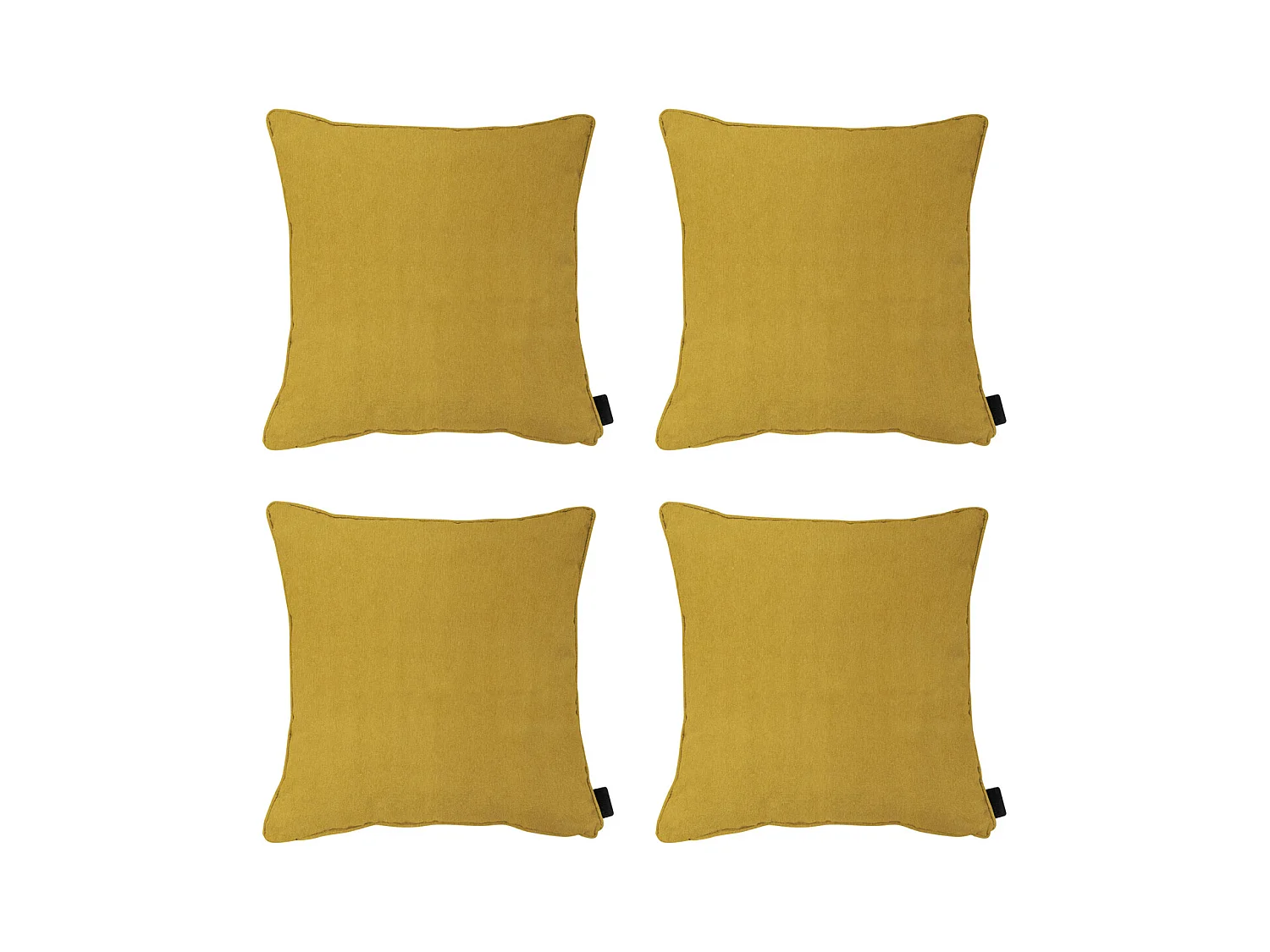 Coussin décoratif Panama moutarde - Env. 45x45 cm - Lot de 4