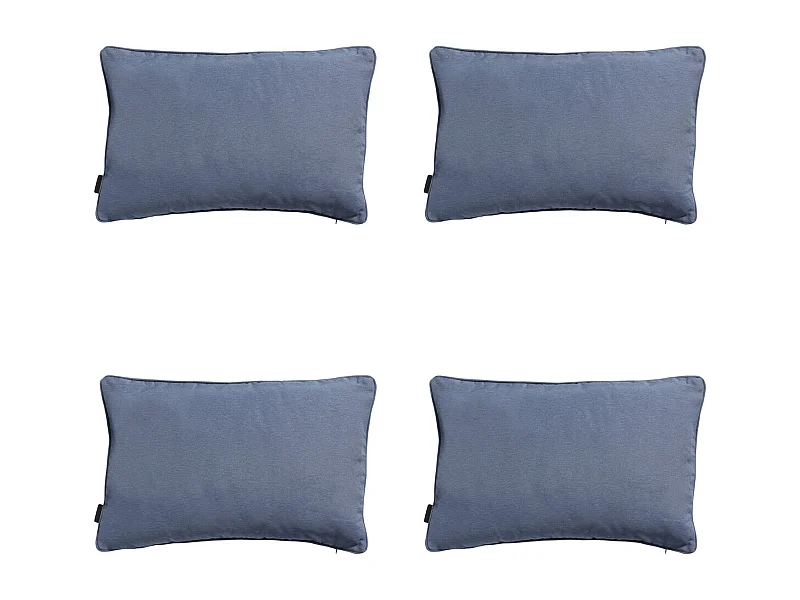 Coussin décoratif Panama bleu saphir - Env. 40x60 cm - Lot de 4