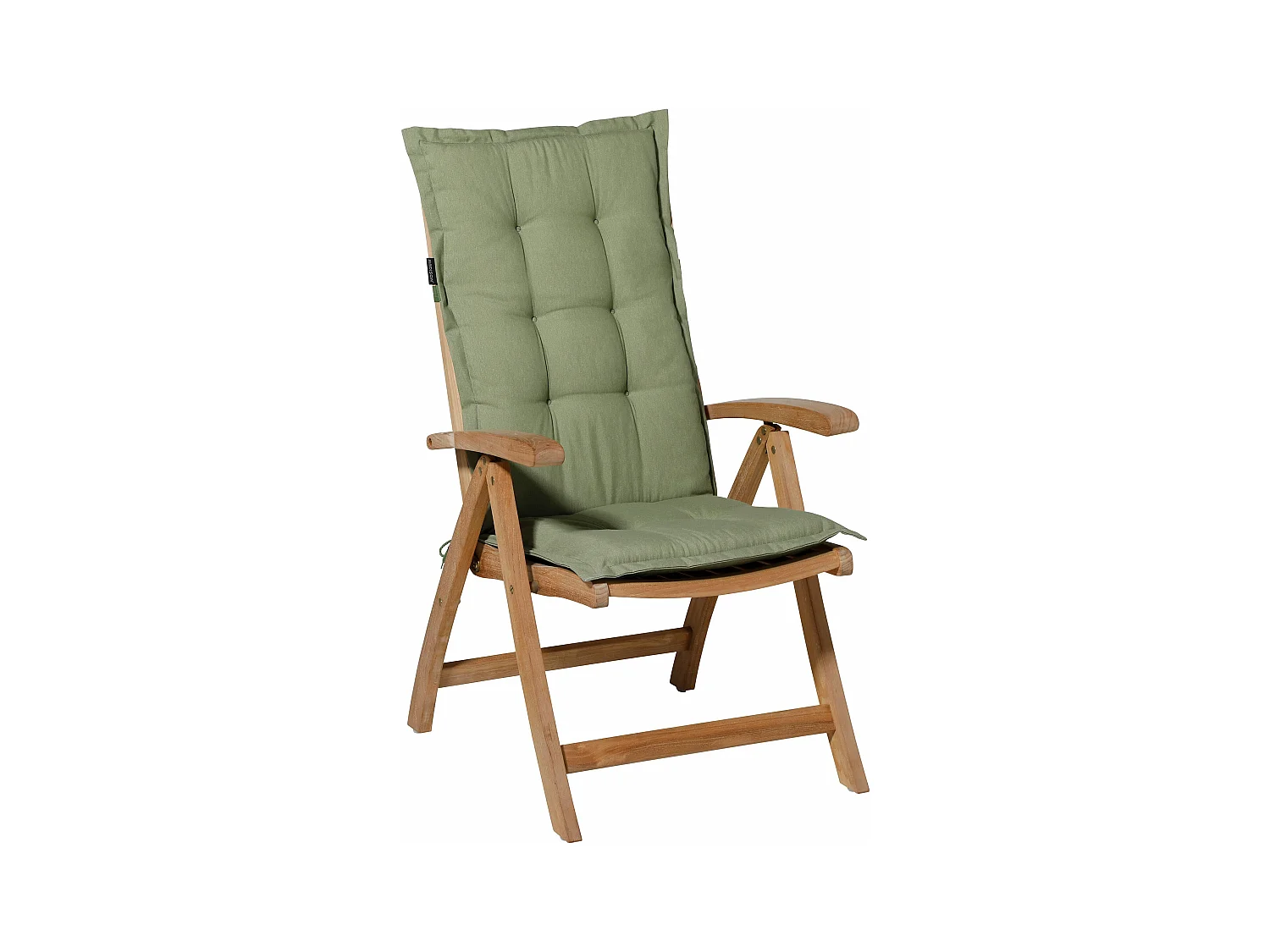 Coussin de chaise de jardin dossier bas Panama sauge - Environ 105 x 50 cm - Lot de 4