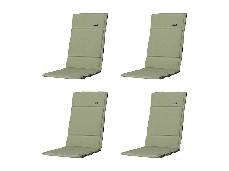 Coussin de jardin Fiber Deluxe Panama sauge - Env. 125x50 cm - Lot de 4