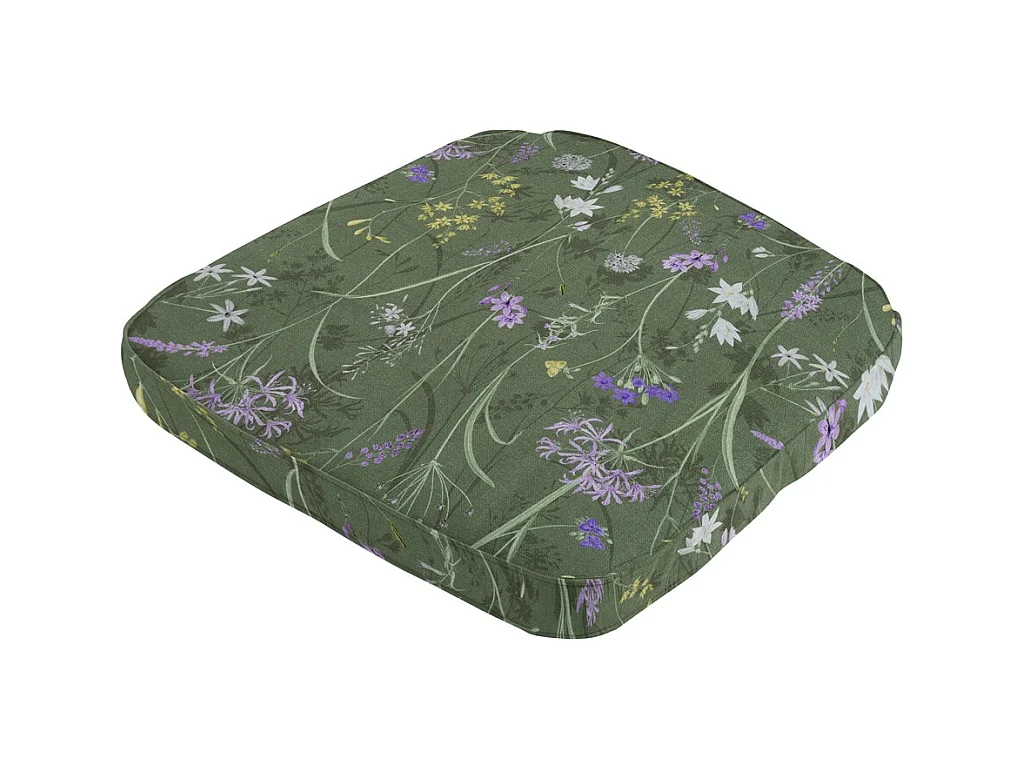 Coussin d'assise Wicker Donna vert toile éco+ - Env. 48 x 48 cm - Lot de 4