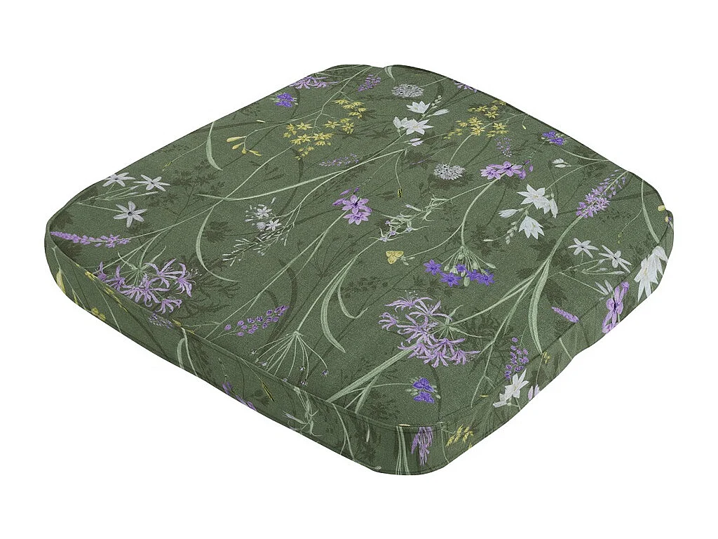 Coussin d'assise Wicker Donna vert toile éco+ - Env. 48 x 48 cm - Lot de 4