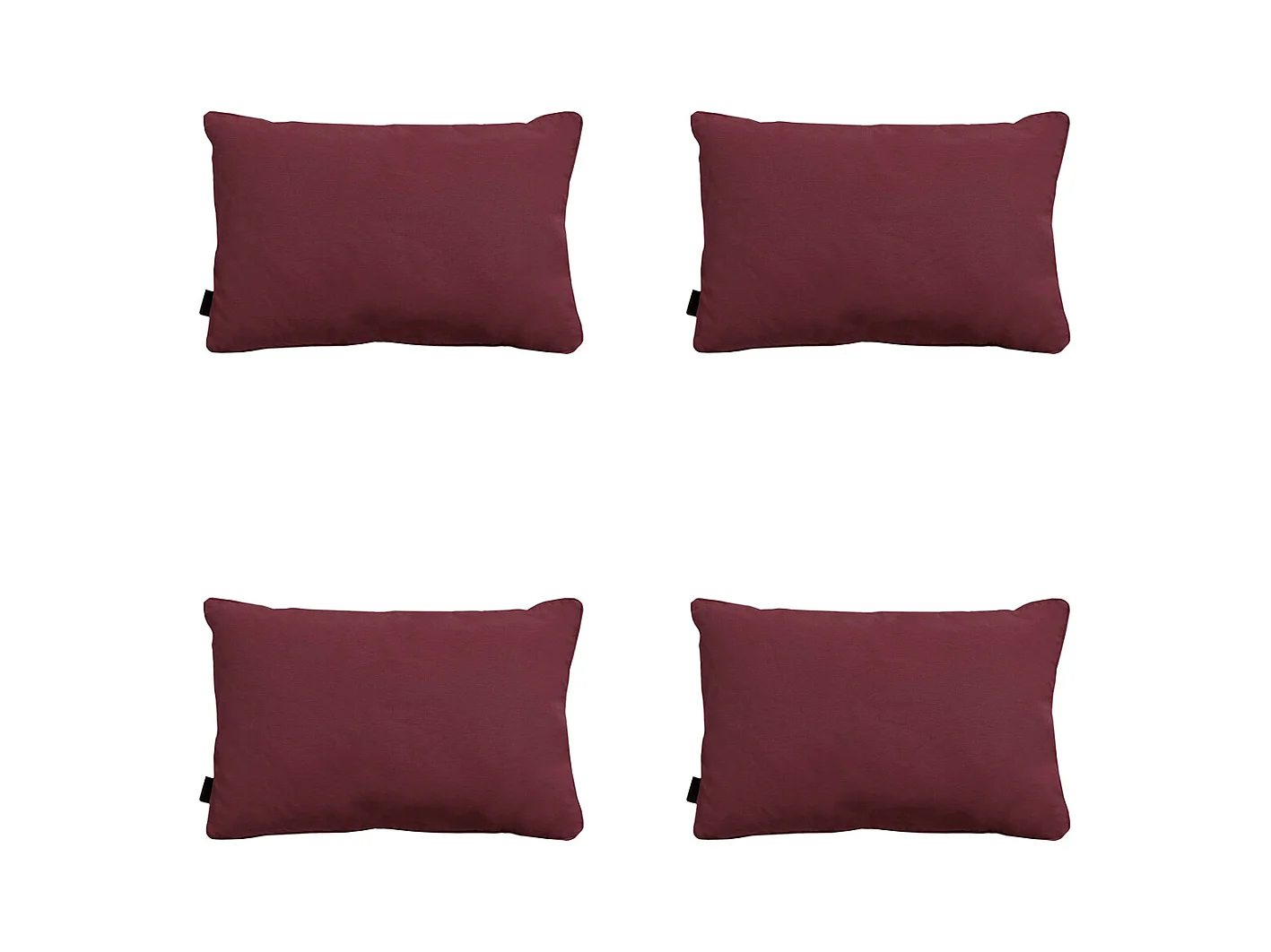 Coussin décoratif Panama bordeaux - Env. 40x60 cm - Lot de 4