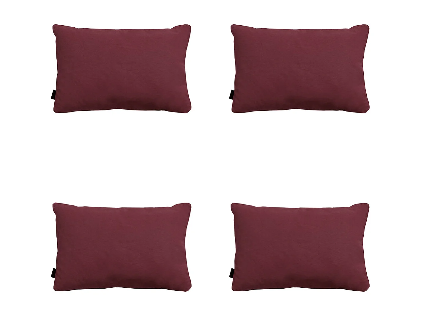 Coussin décoratif Panama bordeaux - Env. 40x60 cm - Lot de 4